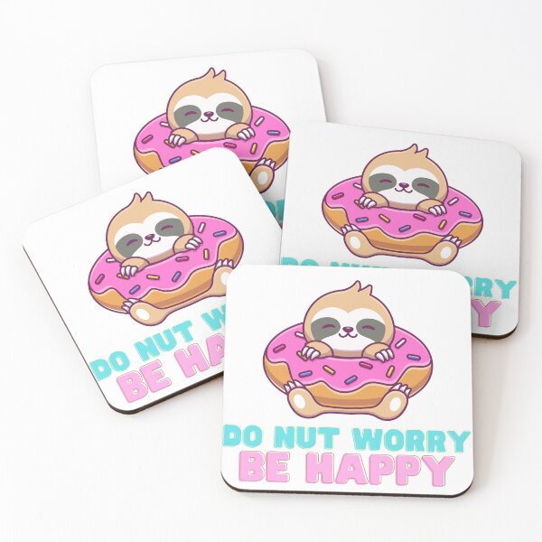 Item preview, Do Nut Worry, Be Happy Adorable Sloth in Doughnut Floatie Graphic Sloth Life designed and sold by myfavoritesm4.