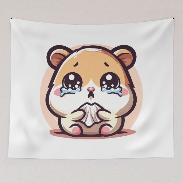 Item preview, Sad Hamster Wiping Tears with Tissue designed and sold by Colorful Dreams.