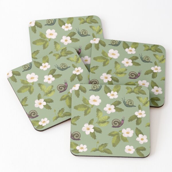 Item preview, Snails with white flower print designed and sold by pinkyfish1010.