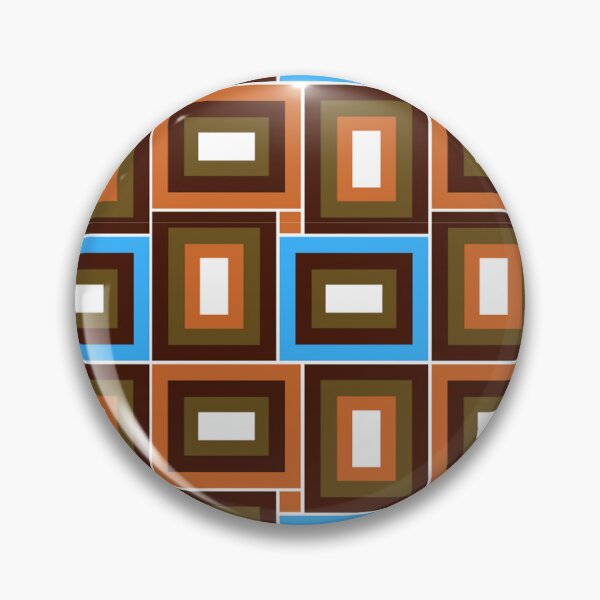 Item preview, Mid-Century Modern Burnt Orange, Olive, Blue Rectangles Pattern designed and sold by DEC02.