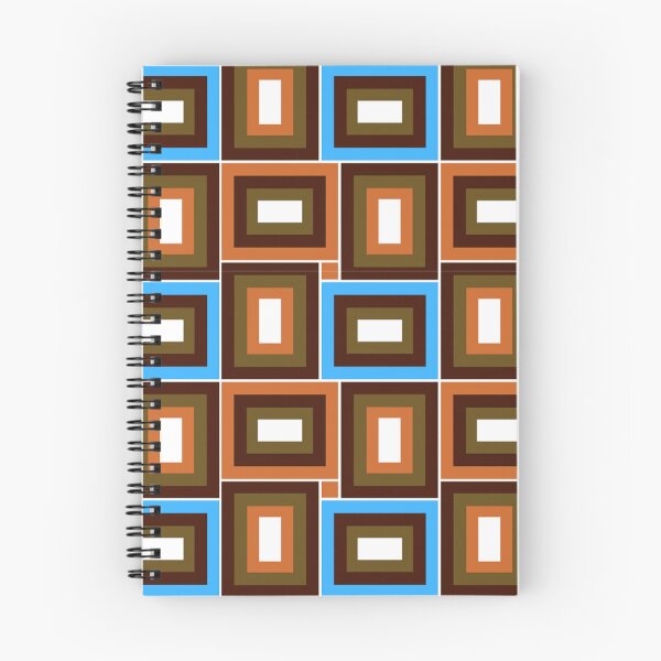 Item preview, Mid-Century Modern Burnt Orange, Olive, Blue Rectangles Pattern designed and sold by DEC02.