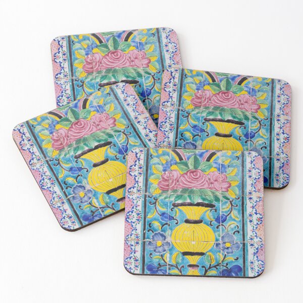 Item preview, Vase and flowers Persian tiles, Golestan palace designed and sold by ColourfulNomad.