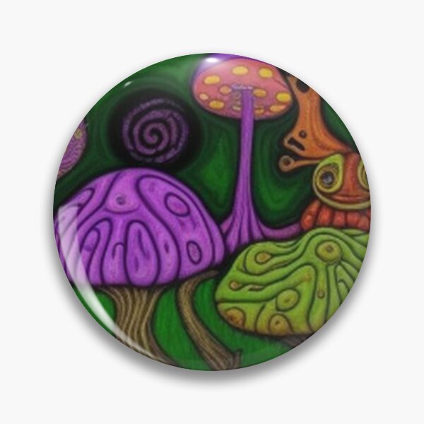 Item preview, Psychedelic Mushrooms Frogs Owls Abstract  Art  designed and sold by TheDarkWardrobe.