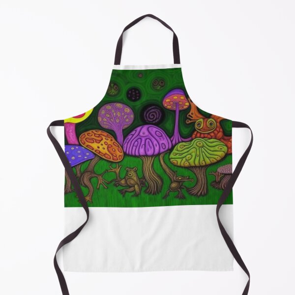 Item preview, Psychedelic Mushrooms Frogs Owls Abstract Art designed and sold by TheDarkWardrobe.