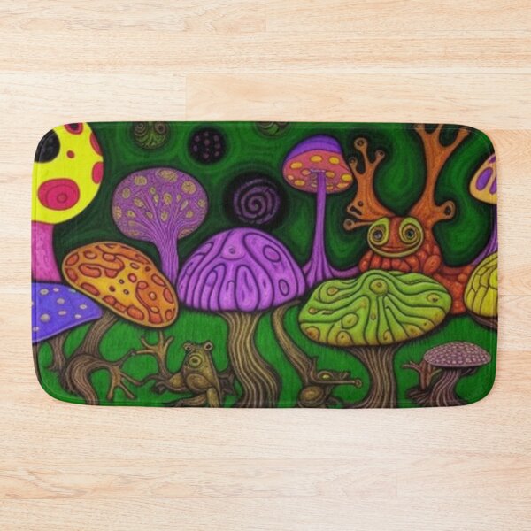 Item preview, Psychedelic Mushrooms Frogs Owls Abstract  Art  designed and sold by TheDarkWardrobe.