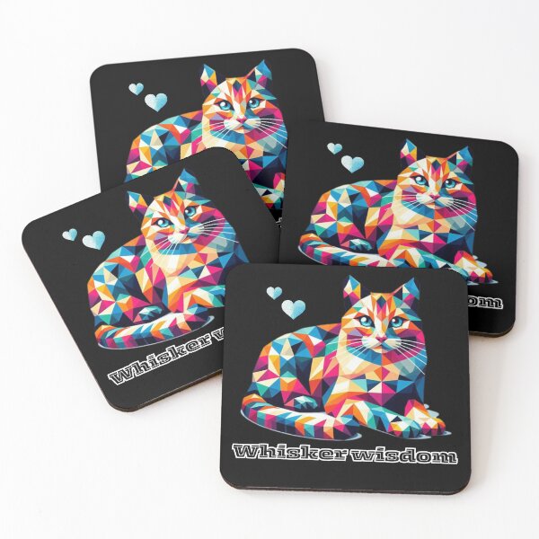 Item preview, Geometric Colourful Cat, Cat Geometric Shaped Artwork, whisker wisdom  designed and sold by TeeMint5.