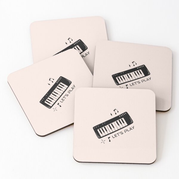 Item preview, Let's Play | Keyboard Piano Illustration | Pastel Pink Background designed and sold by RM-Journey.