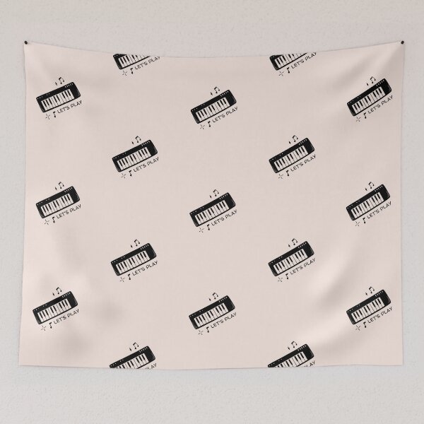 Item preview, Let's Play | Keyboard Piano Illustration | Pastel Pink Background designed and sold by RM-Journey.