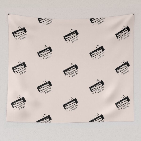 Item preview, lass uns spielen | Keyboard Piano Illustration | Pastel Pink Background designed and sold by RM-Journey.