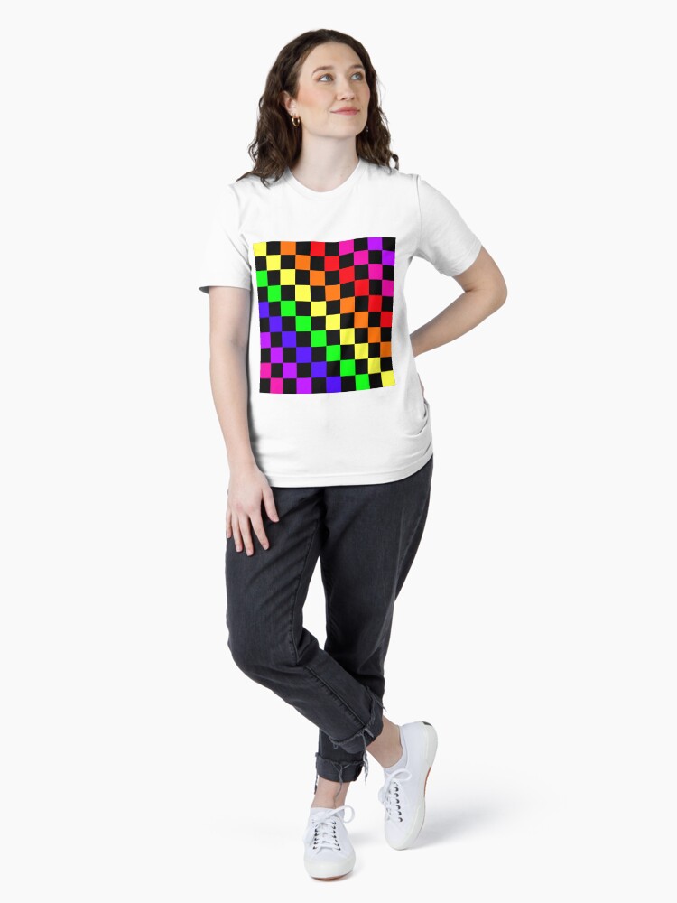 Black Rainbow Checkerboard Pattern