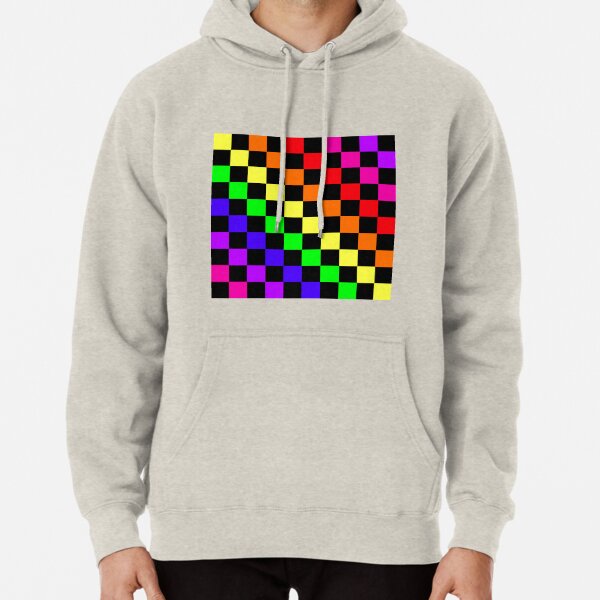 rainbow checkerboard hoodie