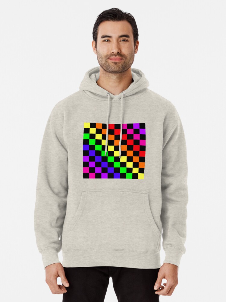 rainbow checkerboard hoodie