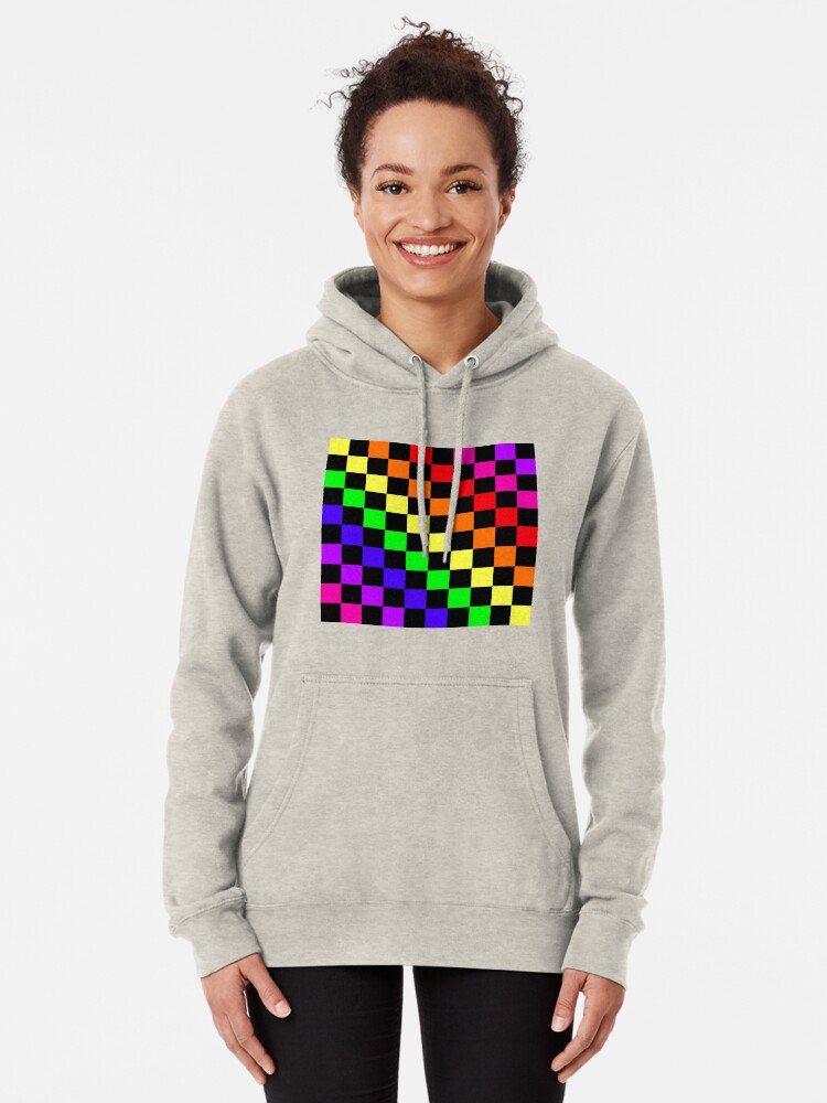 rainbow checkerboard hoodie