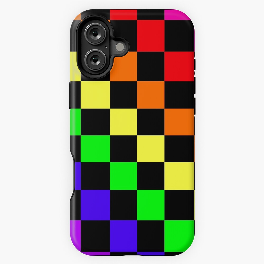 Black Rainbow Checkerboard Pattern