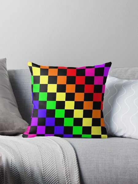 Item preview, Black Rainbow Checkerboard Pattern designed and sold by Lainey1978.