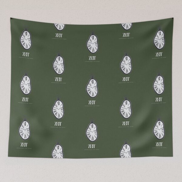 Item preview, Zeit - Umarmungen und Küsse | Clock Illustration | Green Background designed and sold by RM-Journey.