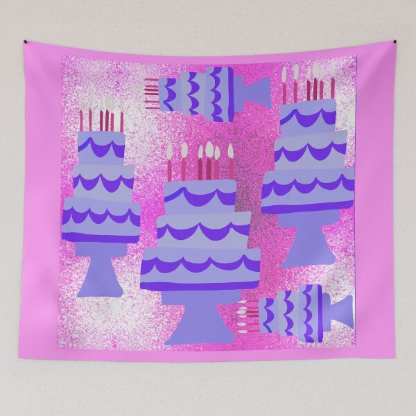 Item preview, Purple Cakes on Pink Glitter designed and sold by Victoria Rose.