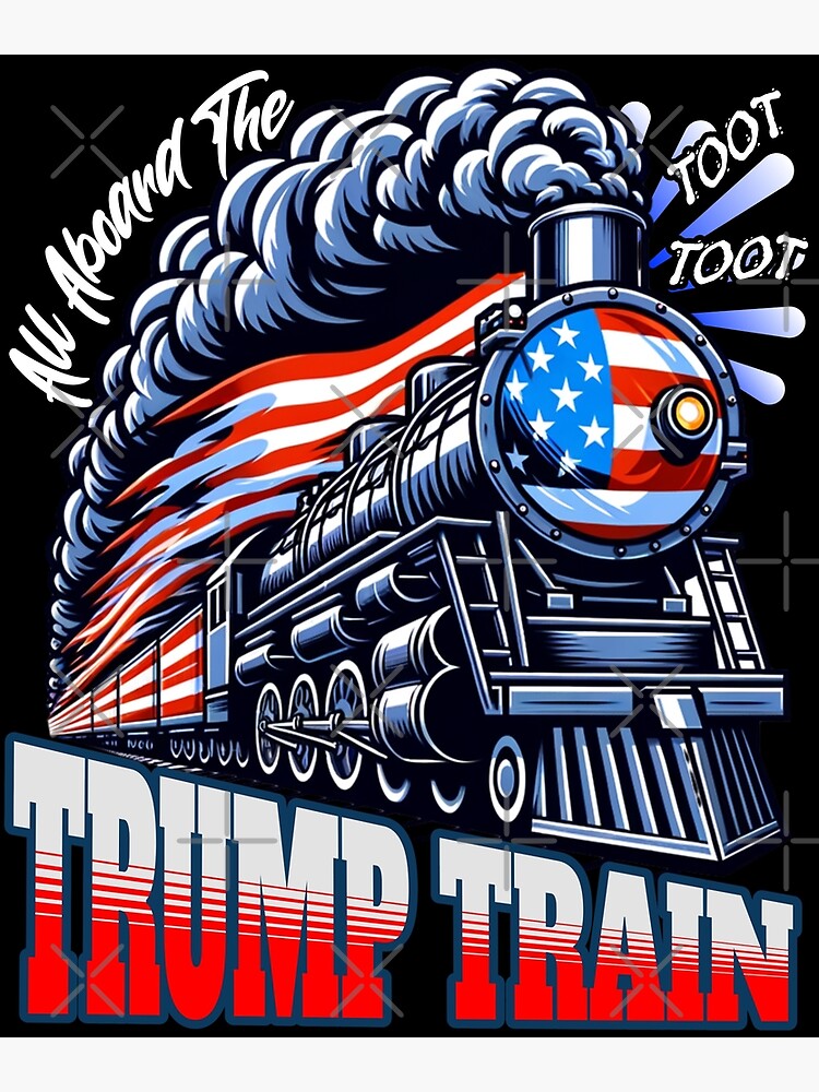 All Aboard the Trump Train 2024" Photographic Print for Sale by BankaiChu |  Redbubble