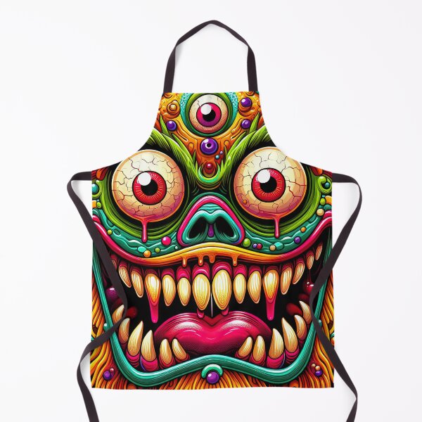 Item preview, Colorful Crazy Funny Creepy Monster Face designed and sold by SpookshowDesign.