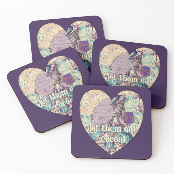 Item preview, Let them eat cereal in blues and purples: Funny Marie Antoinette heart shaped humor. designed and sold by JoyOfHopeStore.