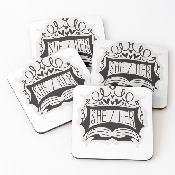 Item preview, She/Her pronouns black and white designed and sold by lukeskywater.