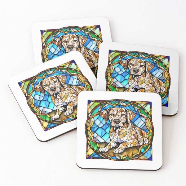 Item preview, Stained Glass Catahoula Leopard Dog designed and sold by Fredster1966.