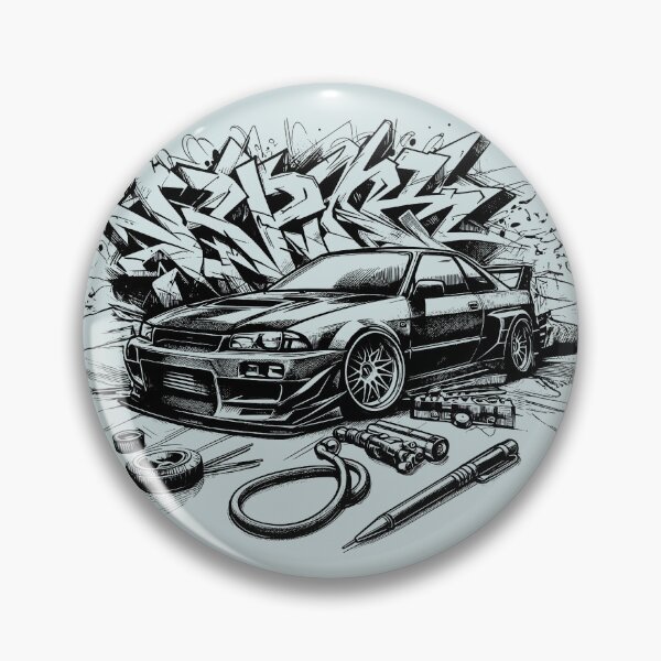 Item preview, Speed Drift Car Graffiti Style Black and White Sketch designed and sold by Horizon Illustration Motor Company.