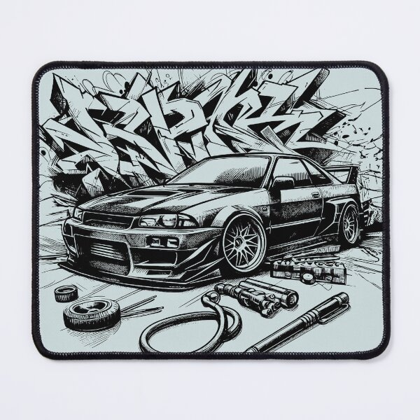 Item preview, Speed Drift Car Graffiti Style Black and White Sketch designed and sold by Horizon Illustration Motor Company.