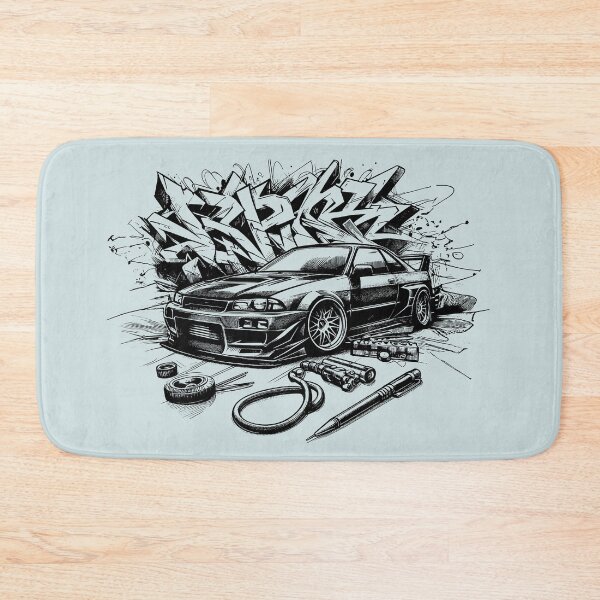 Item preview, Speed Drift Car Graffiti Style Black and White Sketch designed and sold by Horizon Illustration Motor Company.