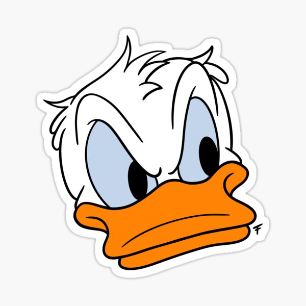 Vista previa del artículo con la obra «De humor Donald - Fondo lavanda», diseñado y vendido por The Abysmall.