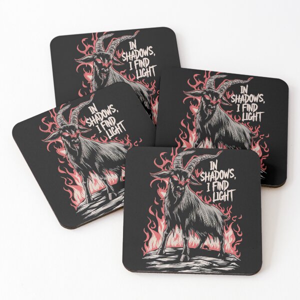 Item preview, In Shadows I Find Light Satianic Occult Goat Fire Cult designed and sold by SpookshowDesign.