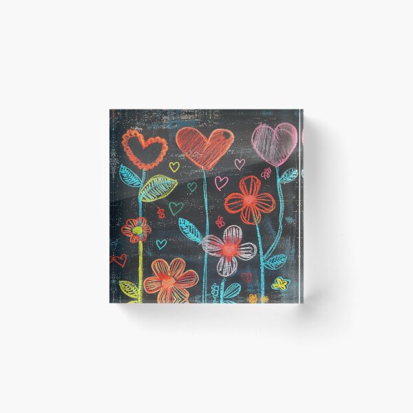 Item preview, Blackboard Chalk Flower Art designed and sold by thegirlyshoppe.