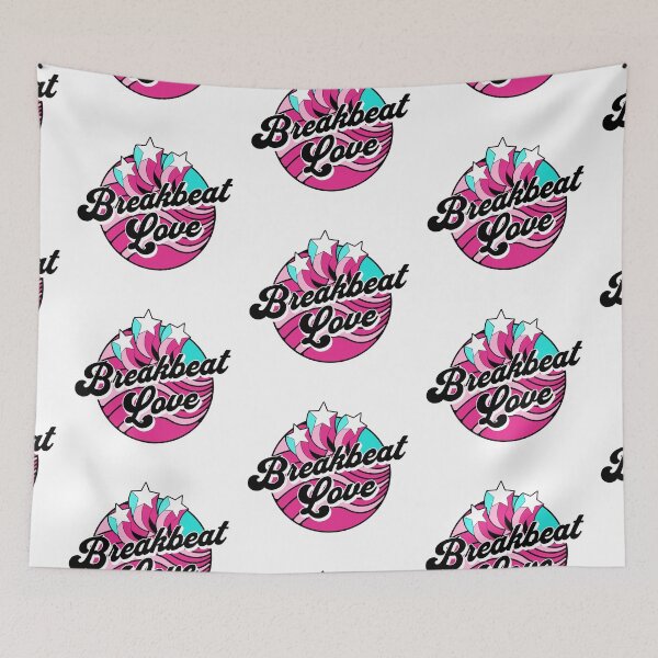 Item preview, BREAKBEAT  - Love Waves Stars (Black/blue/pink)  designed and sold by Discothreadz.
