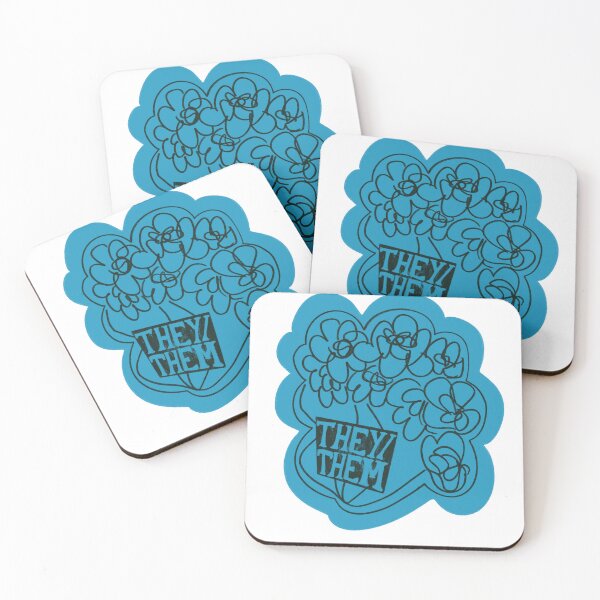 Item preview, They/Them Pronouns Blue Flowers designed and sold by lukeskywater.