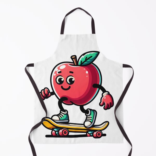 Item preview, Cheerful Apple Character Skateboarding designed and sold by ImagineCorner.