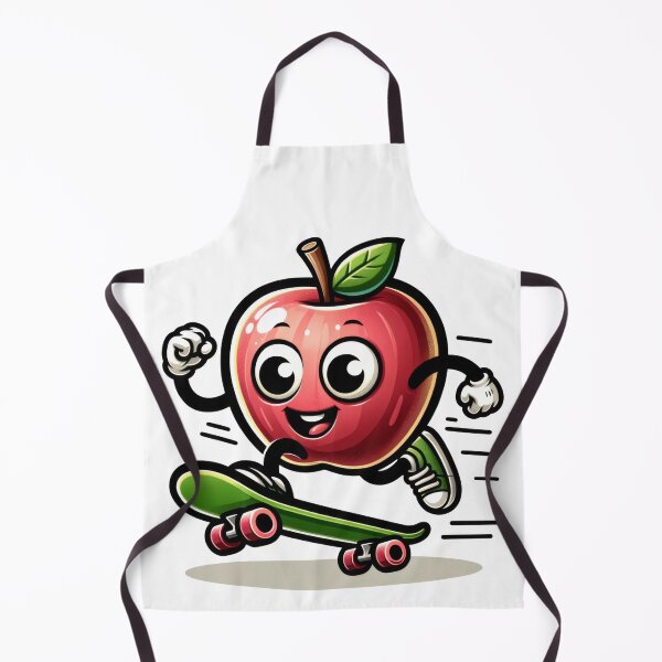 Item preview, Apple Cartoon Character with Skateboard designed and sold by ImagineCorner.