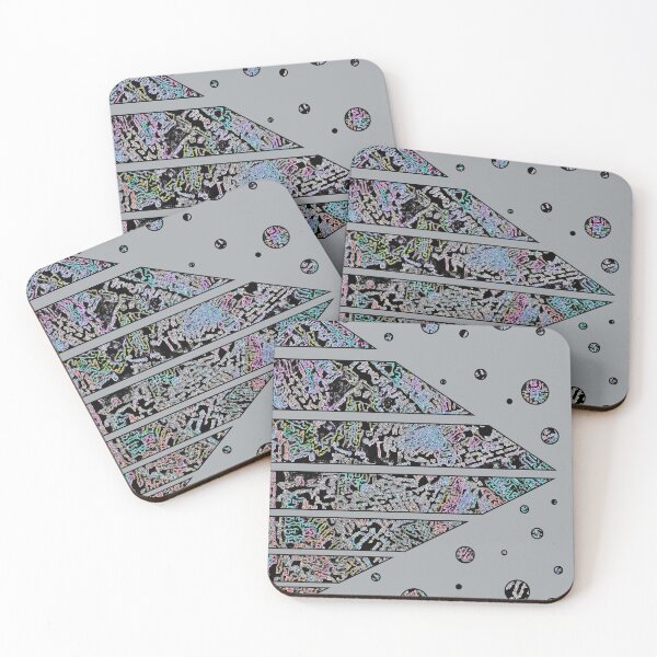 Item preview, Geometric Pastel Neon Word Pyramid Planets Stars (Grey) designed and sold by thecakelin.