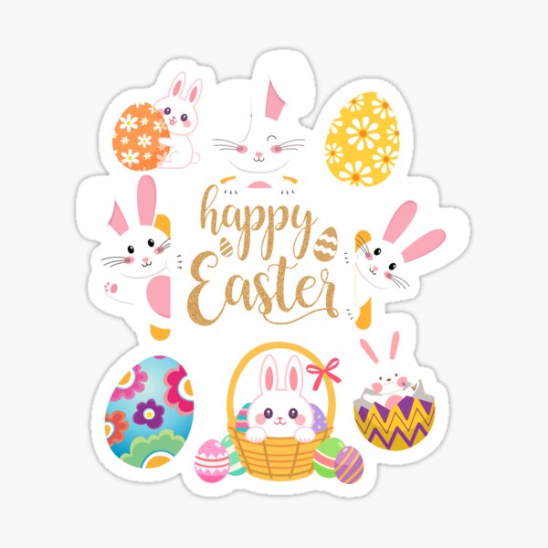 Item preview, Happy Easter rabbit and easter egg No.7 designed and sold by DigiArtNDesign.