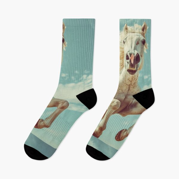 Item preview, Whimsical equestrian: White Horse Jumping  designed and sold by 33wolvesdesigns.