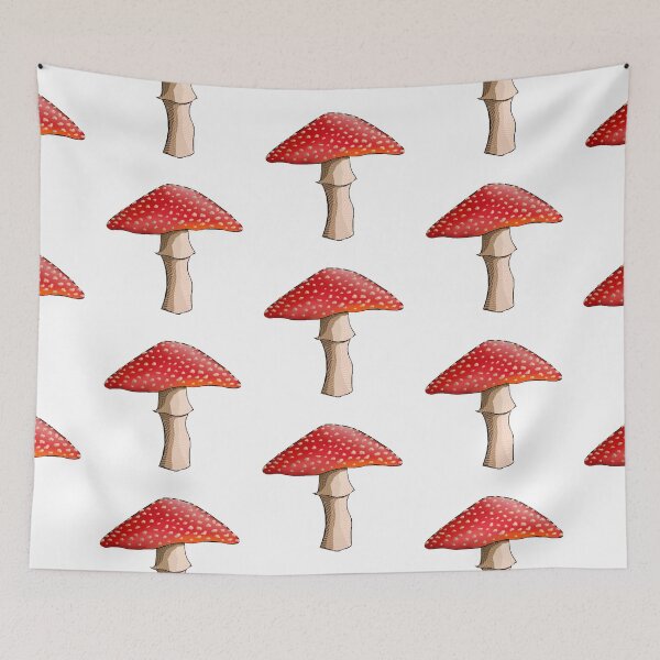 Item preview, Arte digital de fondo blanco de seta roja designed and sold by delilahsbubble.