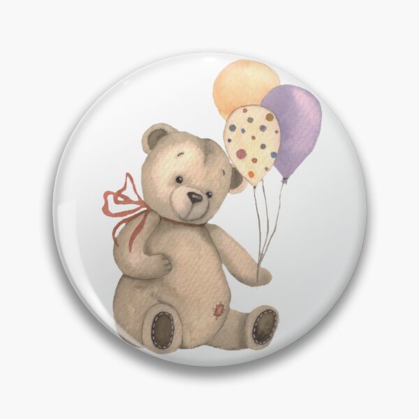 Item preview, Watercolor illustration of a teddy bear with a balloon designed and sold by Oleksandra Yurchenko.