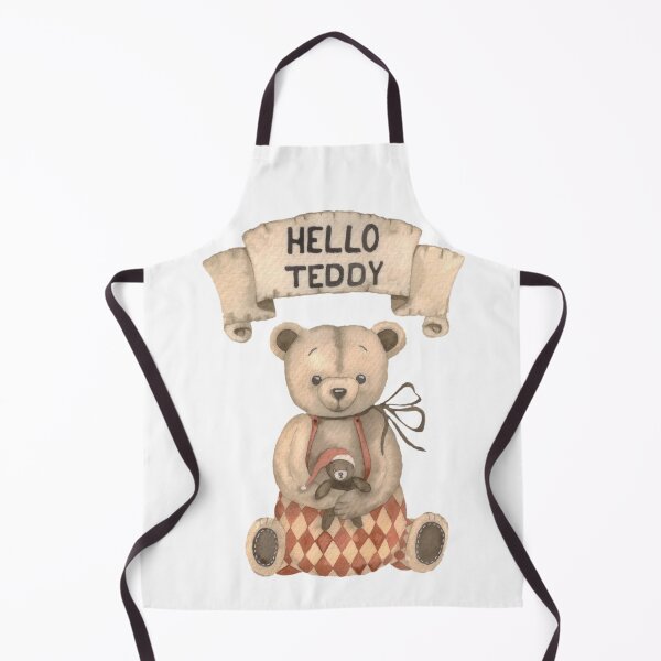 Item preview, Watercolor illustration of a teddy bear with a toy designed and sold by Oleksandra Yurchenko.