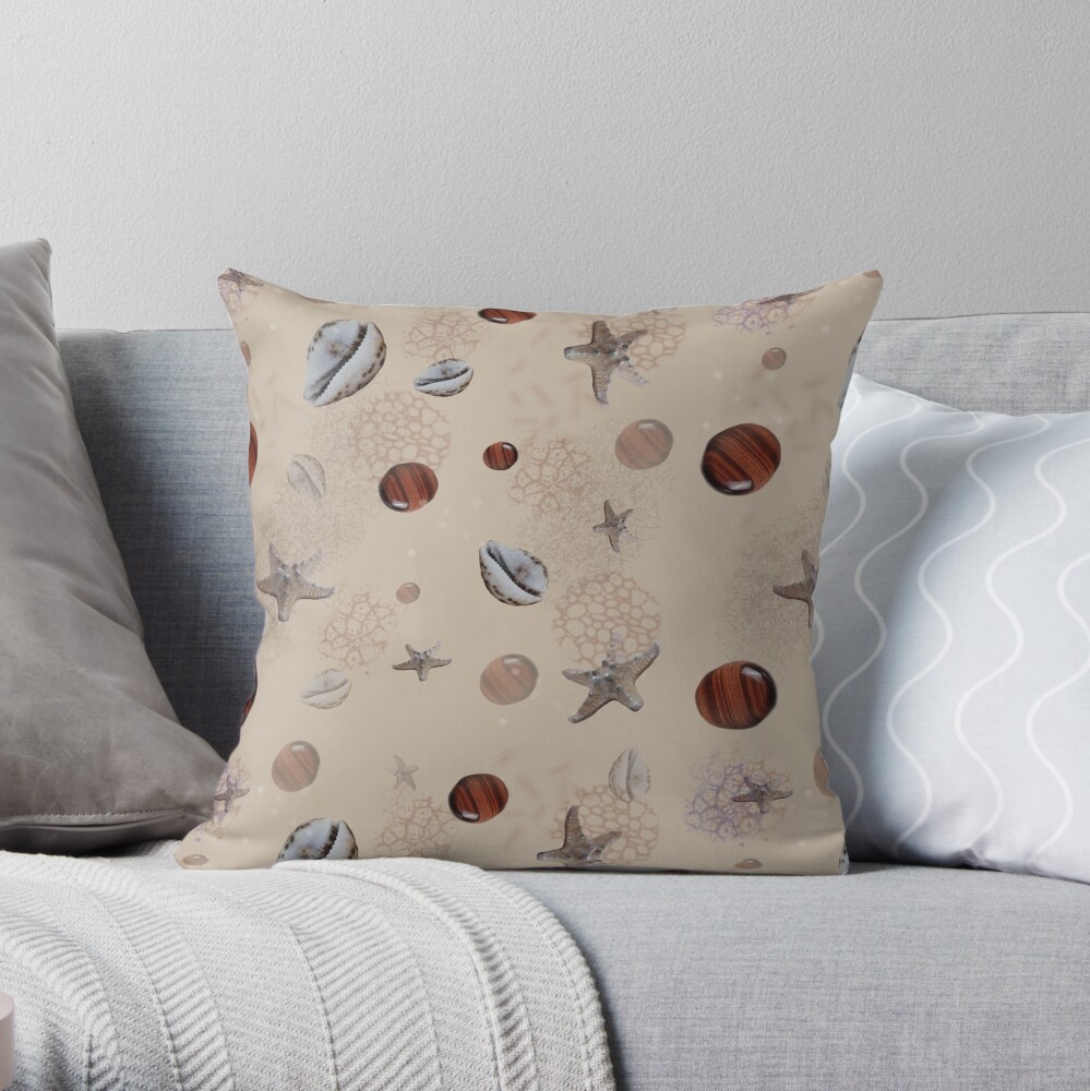 Beach comber Throw Pillow