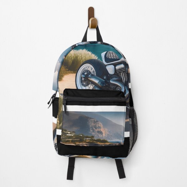 Item preview, Custom Motorcycle Parked Near A Beautiful Coastline designed and sold by MicheleSchneide.