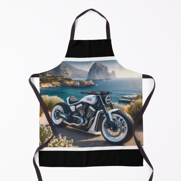 Item preview,  Custom Motorcycle Parked Near A Beautiful Coastline designed and sold by MicheleSchneide.