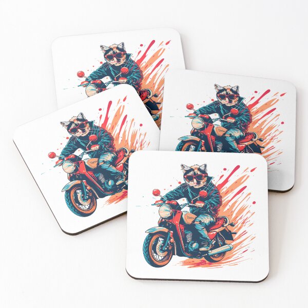 Item preview, Cats Riding Motorcycles designed and sold by PeelZinc.