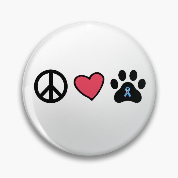 Item preview, Peace love paw print diabetes ribbon designed and sold by JulieAnnPix.
