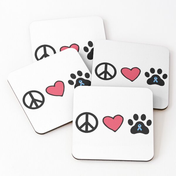 Item preview, Peace love paw print diabetes ribbon designed and sold by JulieAnnPix.