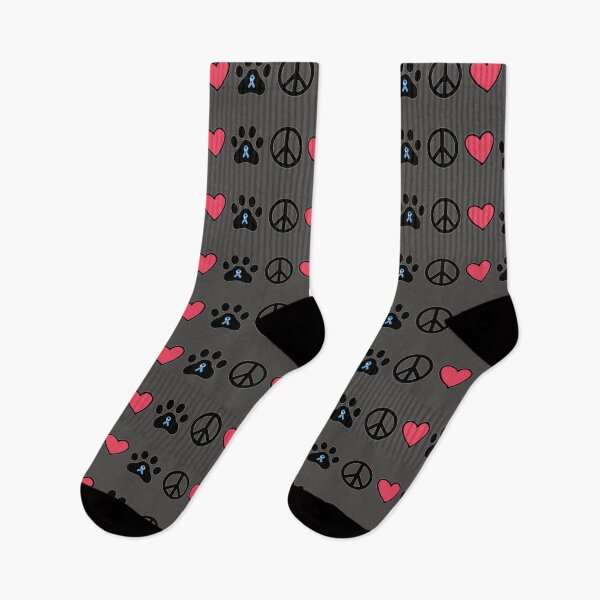 Item preview, Peace love paw print diabetes ribbon designed and sold by JulieAnnPix.