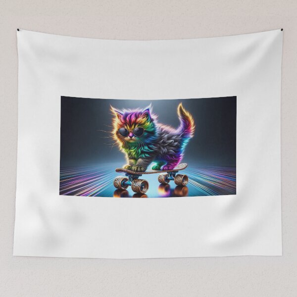 Item preview, Neon Skater Purrfection   designed and sold by Sienna Hamilton-Katene.